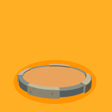 a cartoon drawing of a volcano with a face on it
