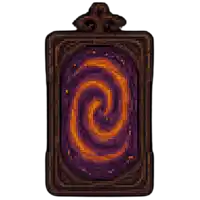 a pixel art drawing of a purple and orange swirl