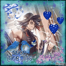 a good morning greeting card with a man in a cowboy hat