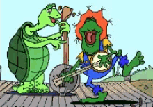Turtle And Frog Friendship Instruments GIF