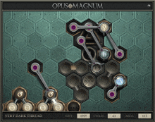 a computer screen shows a game called opusmagnum
