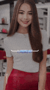 a woman with long hair is wearing a white shirt that says ' a fighter girl '