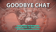 a poster that says goodbye chat with a red background