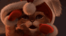 Shrek Puss In Boots GIF - Shrek Puss In Boots Christmas Hat GIFs