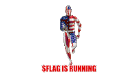 Running Flag Sticker