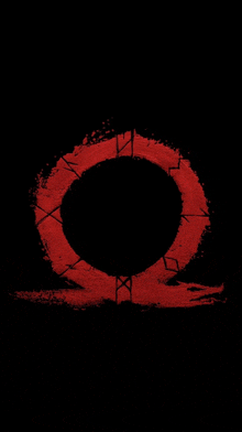 a red circle on a black background with the letter x in the center
