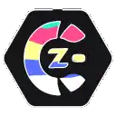 a colorful hexagon with a black circle in the middle .