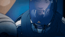 a man in a helmet with an a on it
