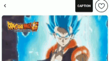 a picture of a dragon ball z character with blue hair
