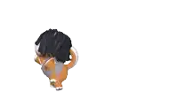 a cartoon character with a diaper on his back is dancing