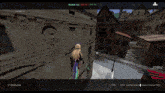 a screenshot of a video game shows a girl jumping off a building