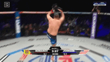a boxing match between romanov and johnson is being broadcast on dazn