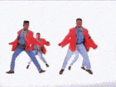 a group of people dancing with the words get it fam