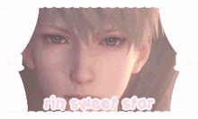 a pixelated image of a boy with the words rin sweet star below him