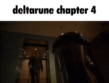 a picture of an elevator with the words deltarune chapter 4