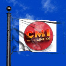 a flag with cmi line 01 on it