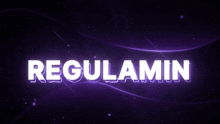 a purple background with the word regulamin written in white