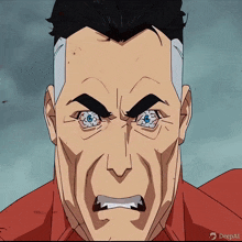 a close up of a cartoon character 's face with a deepai logo on the bottom
