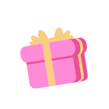 present molang gift yellow ribbon pink box