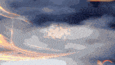 a computer generated image of a cloudy sky with a flower in the center