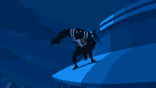a cartoon drawing of venom with his mouth open and his tongue out