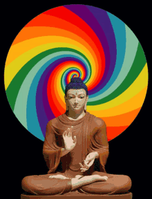 buddha spin art rainbow god