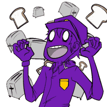 fnaf toast purple guy excited bread
