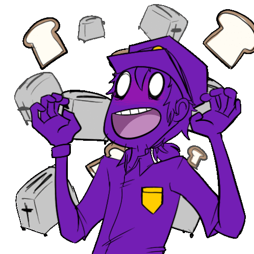 Fnaf Toast Sticker - Fnaf Toast Purple Guy Stickers