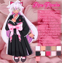 a drawing of a girl with the name rose roachie on it