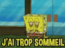 J'Ai Trop Sommeil GIF - Spongebob Tired GIFs