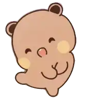 a cartoon drawing of a teddy bear with its eyes closed and its mouth open