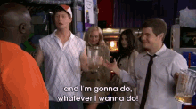 a man holding a beer mug says " and i 'm gonna do "