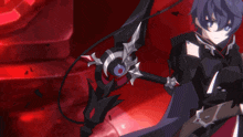 a cartoon character is holding a sword in his hand