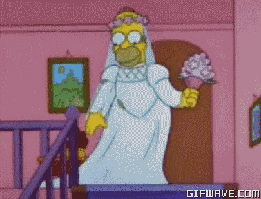 Homer S Wedding Dress GIF The Simpsons Homer Simpson Wedding Discover Share GIFs