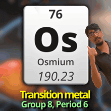a man stands in front of a sign that says 76 osmium 190.23