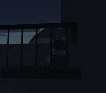 a dark room with a sign that says " chill curte "