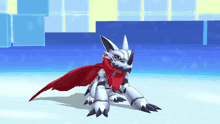 a cartoon character wearing a red scarf and a cape