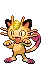 a pixel art drawing of a cat with a horn on its head and a pink tail .