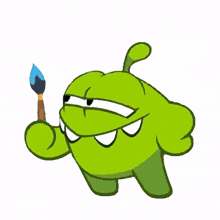 thinking om nom cut the rope hmm what can i draw