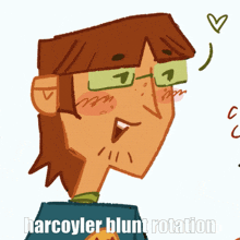 a drawing of a person with the words harcoyler blunt rotation written below it