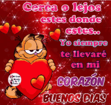 Buenos Dias Garfield GIF - Buenos Dias Garfield Hearts GIFs