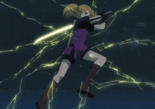 a cartoon drawing of a light burst against a dark blue sky