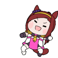 a cartoon drawing of a girl dressed as a horse with a ponytail
