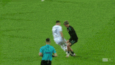 a soccer field with betclic bogdanka and perla signs