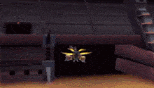 a robot is flying through the air in front of a bunch of lights .
