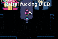 a screenshot of a video game with the words ralse fucking died