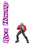 a video game character with purple wings and the name rock howard on the bottom