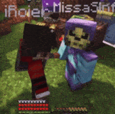 two minecraft characters are standing next to each other with the name irojek missa3rt visible