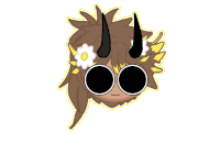 a cartoon drawing of a person wearing sunglasses and a flower in their hair
