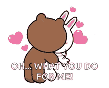 Brown And Cony Kiss GIF